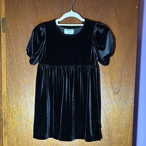 Old Navy Black Velvet Puff Sleeve Dress